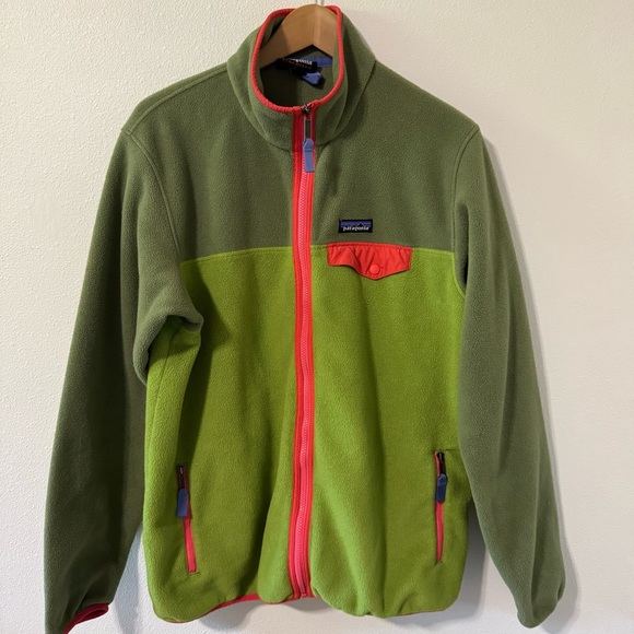 Patagonia Jackets & Blazers - Patagonia Synchilla Full-Zip Snap-T Jacket Green Colorblock Fleece X-Large
